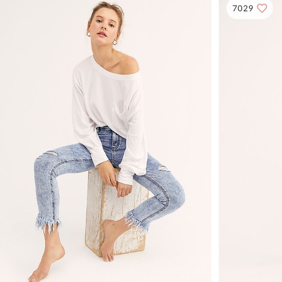 Free People Denim - Free People Great Heights Frayed Skinny Jeans